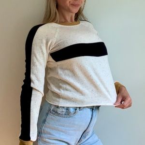 Socialite cropped sweatshirt tee with cute racing stripe